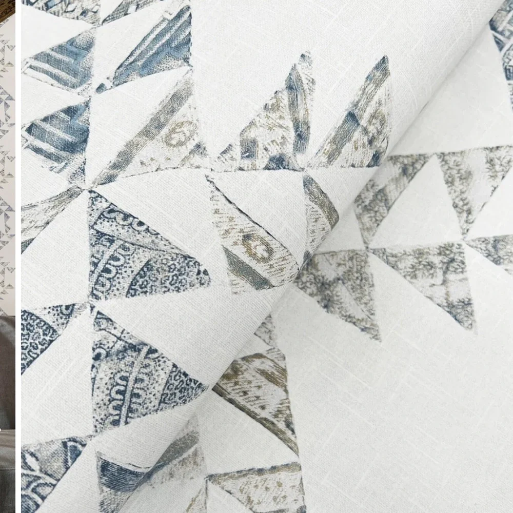 Chesapeake Yellowstone Scrap Quilt Wallpaper in Denim